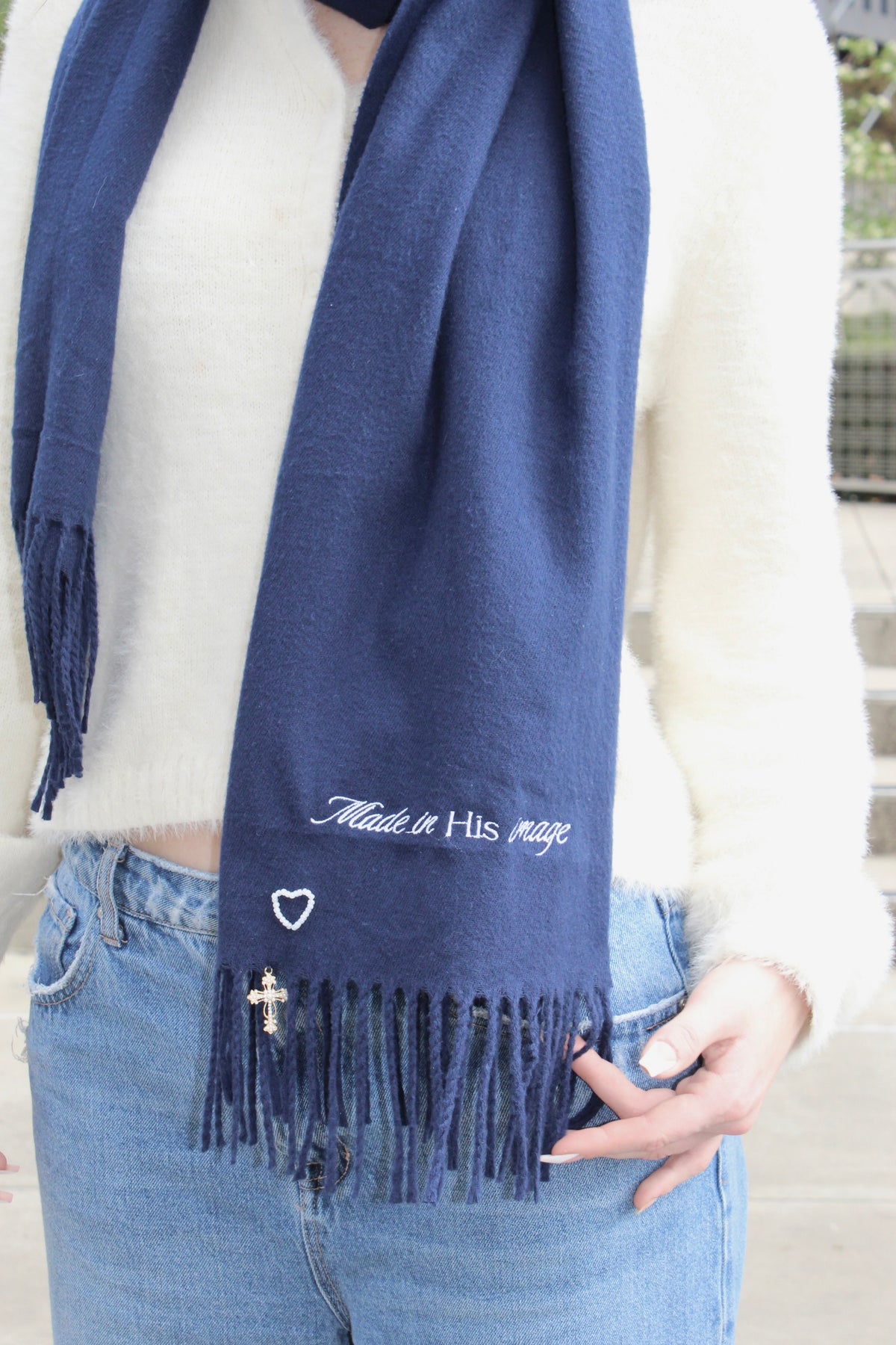 Made in His image Embroidered Shawl Scarf